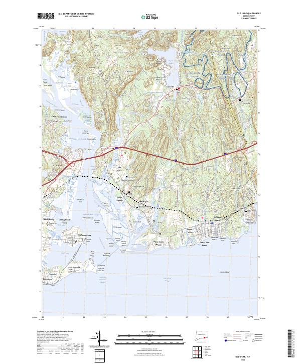 Old Lyme, CT — USGS 7.5-minute topo (2024)