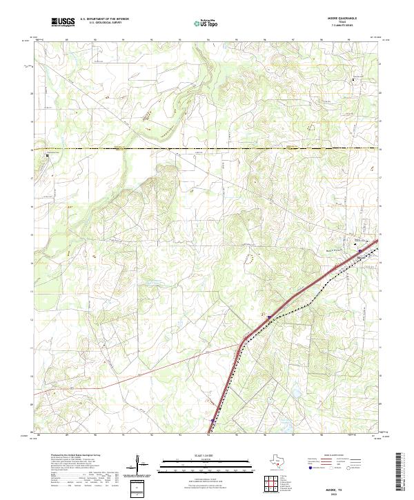 Moore, TX — USGS 7.5-minute topo (2022)