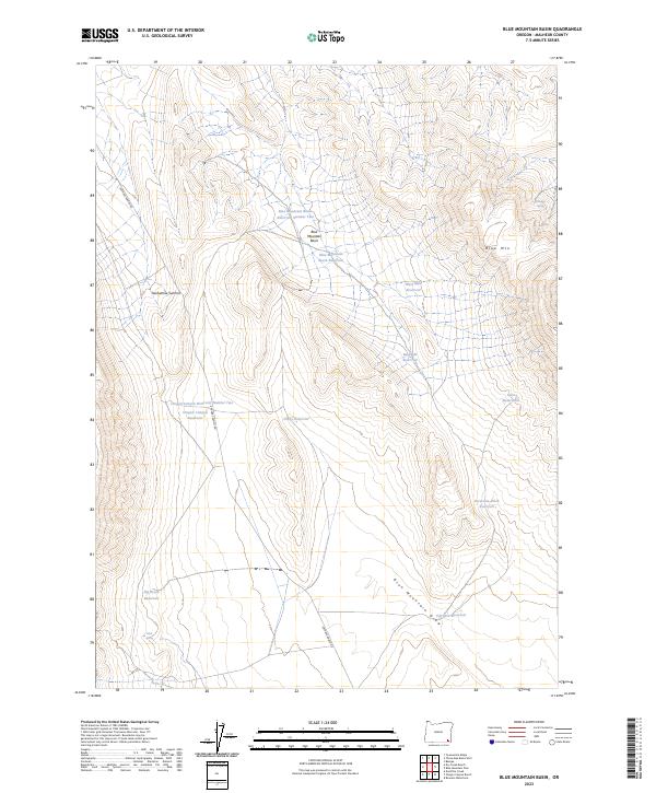 Blue Mountain Basin, OR — USGS 7.5-minute topo (2023)