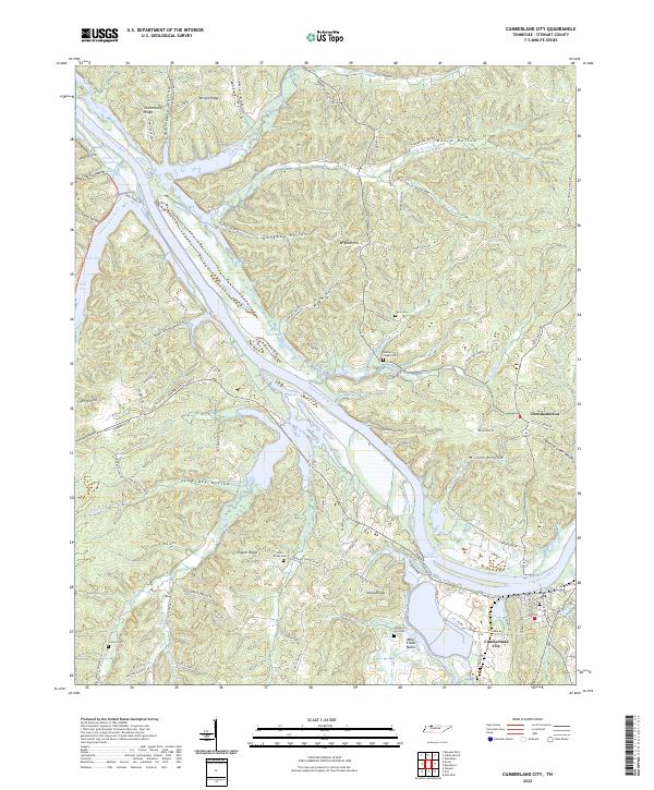 Cumberland City, TN — USGS 7.5-minute topo (2022)