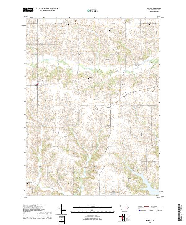 Keswick, IA — USGS 7.5-minute topo (2022)