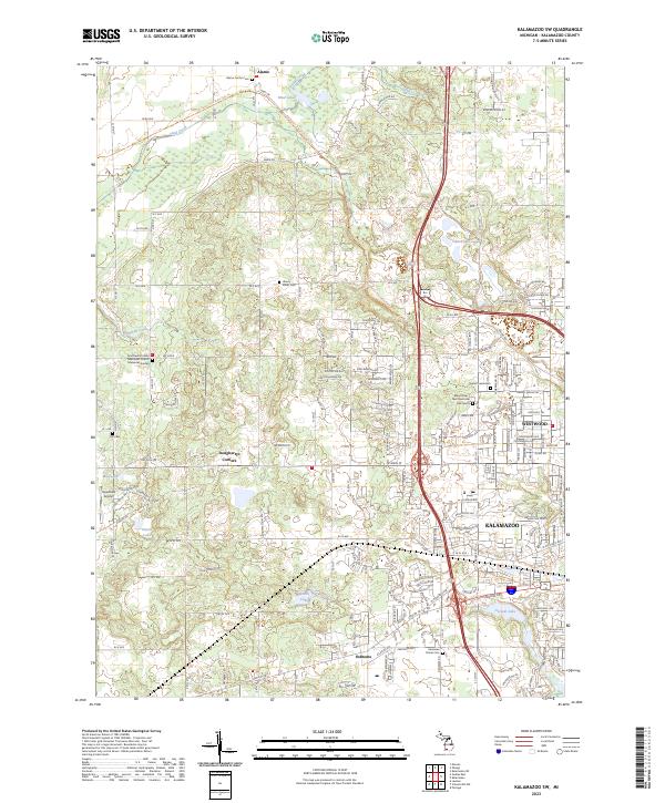Kalamazoo SW, MI — USGS 7.5-minute topo (2023)