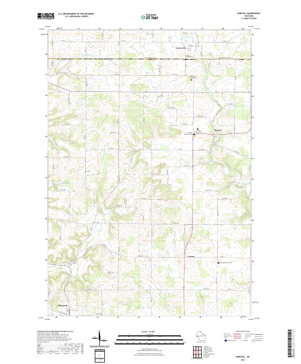Martell, WI — USGS 7.5-minute topo (2022)