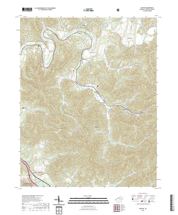 Saxton, KY — USGS 7.5-minute topo (2022)