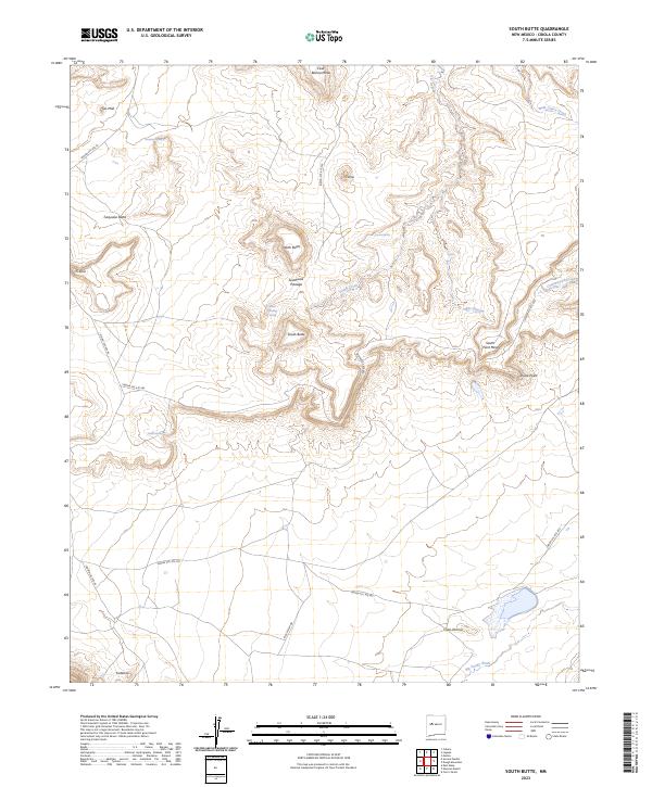 South Butte, NM — USGS 7.5-minute topo (2023)