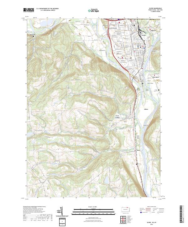 Sayre, PA-NY — USGS 7.5-minute topo (2023)