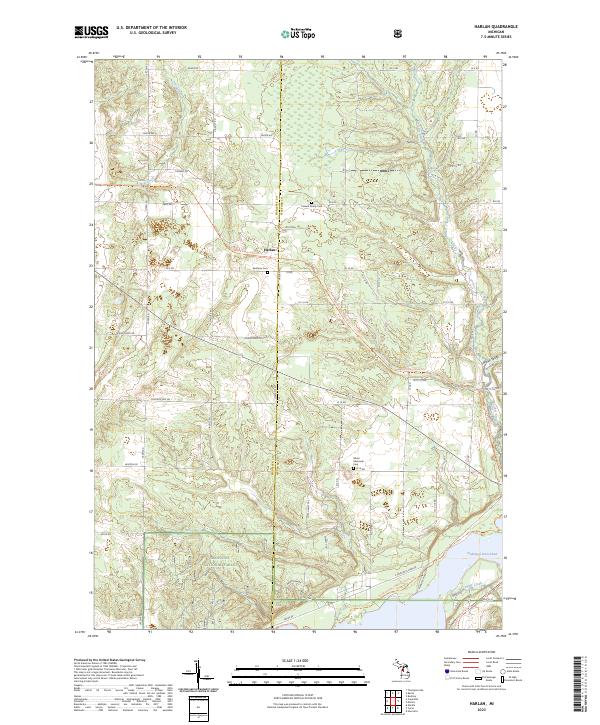 Harlan, MI — USGS 7.5-minute topo (2023)