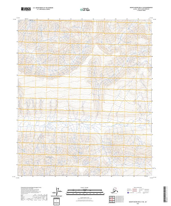 Mount Michelson A-3 NE, AK — USGS 7.5-minute topo (2023)