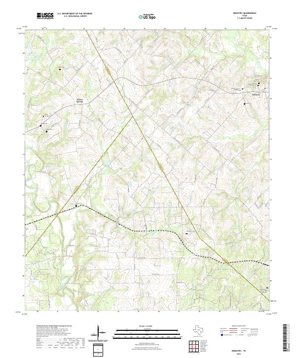 Industry, TX — USGS 7.5-minute topo (2022)
