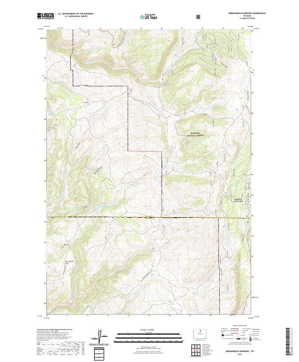 Brokenback Narrows, WY — USGS 7.5-minute topo (2021)