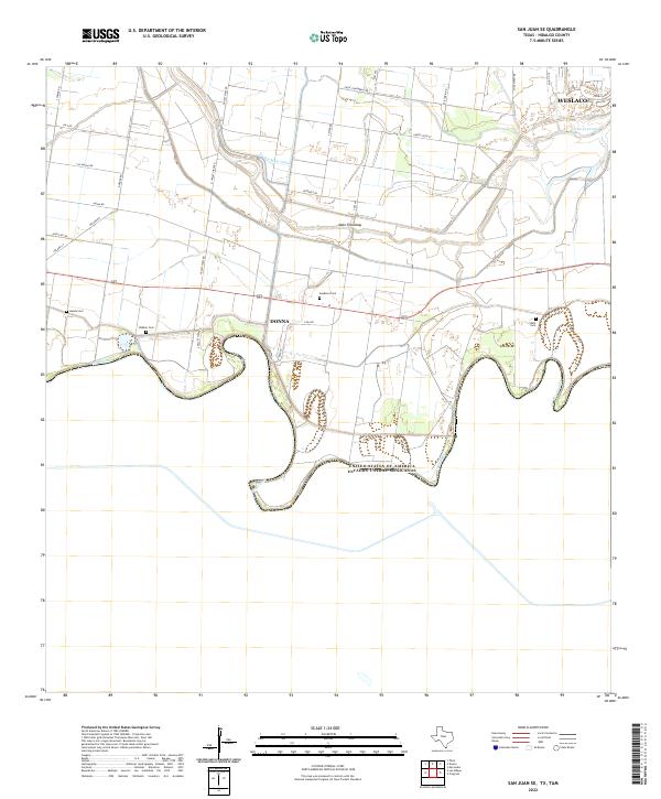 San Juan SE, TX,TAM, US — USGS 7.5-minute topo (2022)