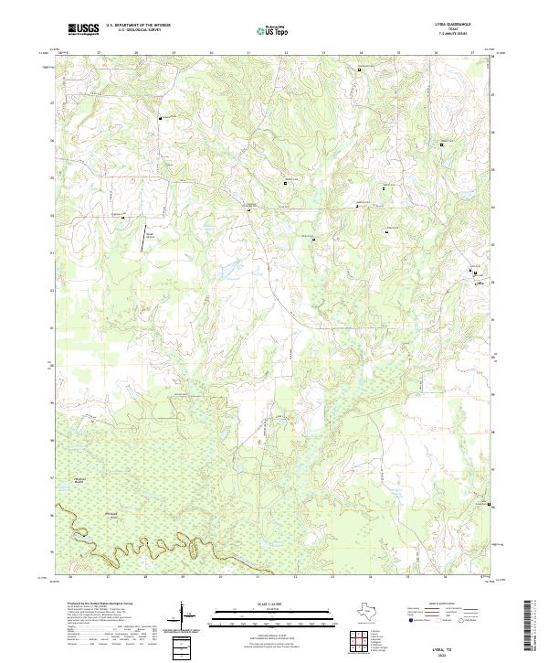 Lydia, TX — USGS 7.5-minute topo (2022)