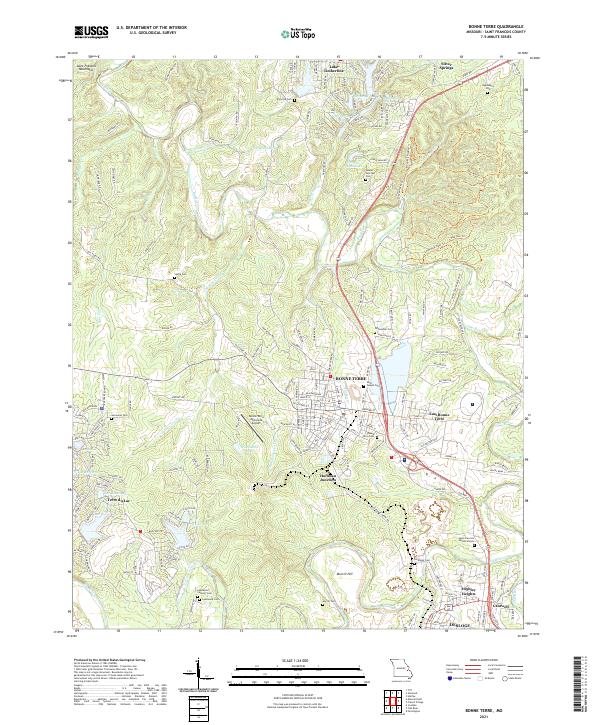 Bonne Terre, MO — USGS 7.5-minute topo (2021)
