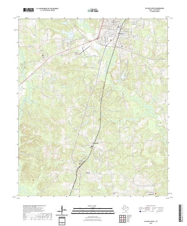 Atlanta South, TX — USGS 7.5-minute topo (2022)