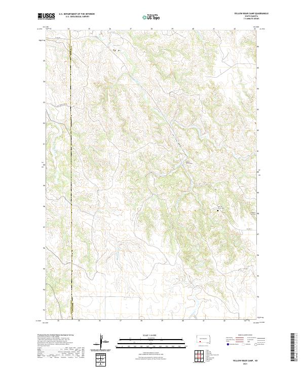 Yellow Bear Camp, SD — USGS 7.5-minute topo (2021)