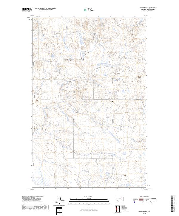 Bennett Lake, MT — USGS 7.5-minute topo (2024)