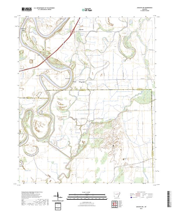 Augusta NE, AR — USGS 7.5-minute topo (2024)