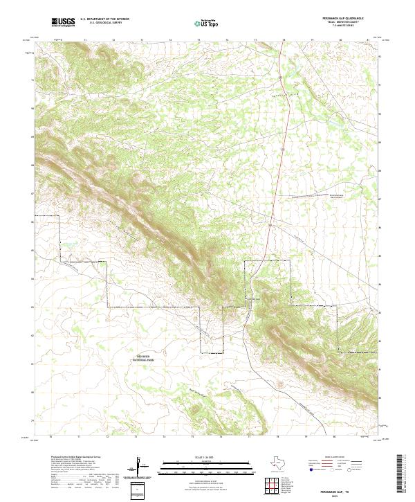 Persimmon Gap, TX — USGS 7.5-minute topo (2022)