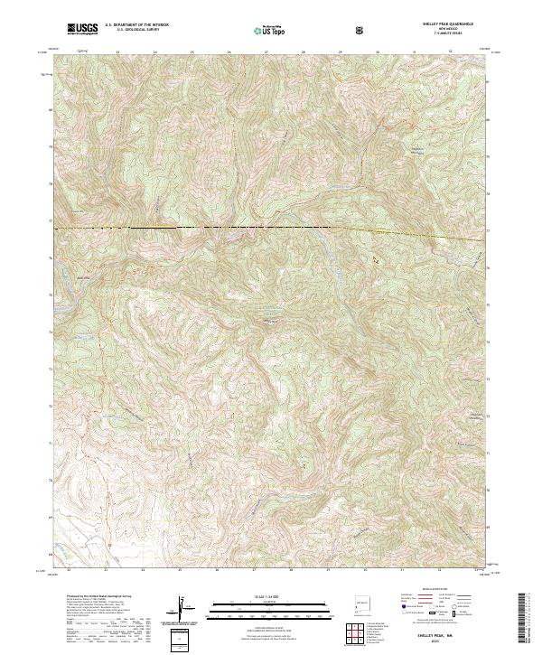 Shelley Peak, NM — USGS 7.5-minute topo (2023)