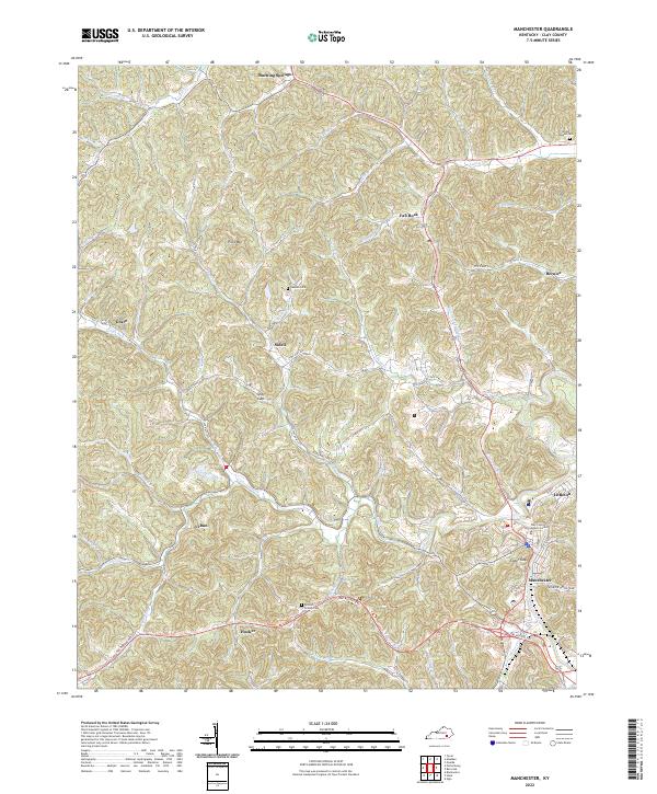 Manchester, KY — USGS 7.5-minute topo (2022)