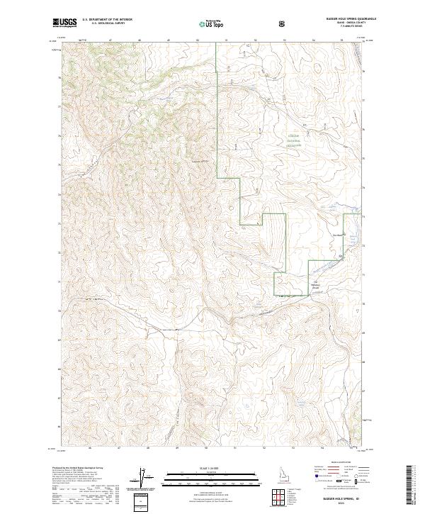 Badger Hole Spring, ID — USGS 7.5-minute topo (2023)