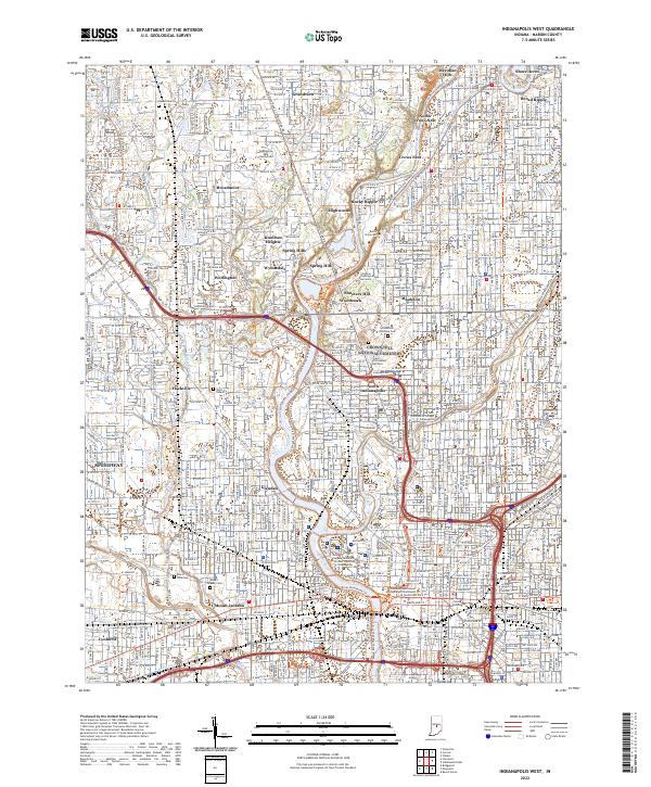 Indianapolis West, IN — USGS 7.5-minute topo (2022)