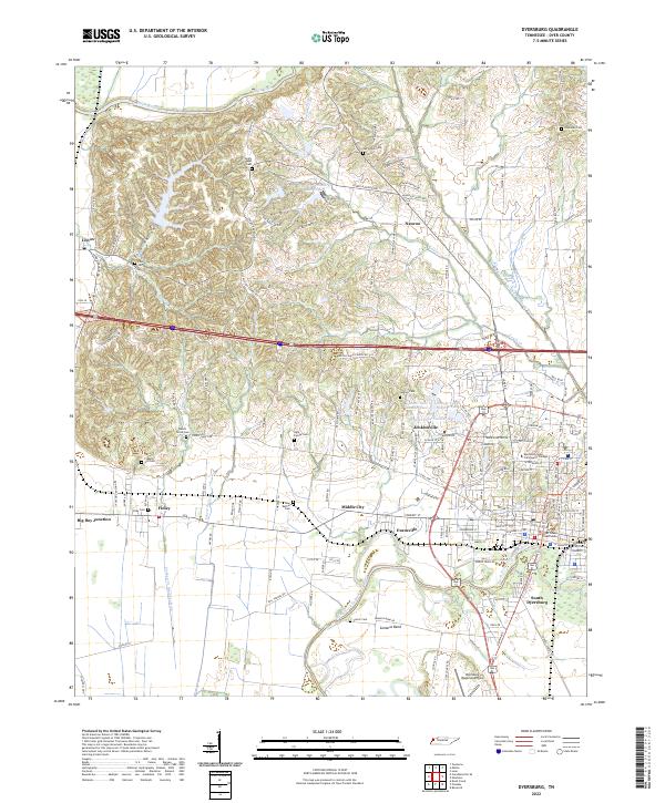 Dyersburg, TN — USGS 7.5-minute topo (2022)