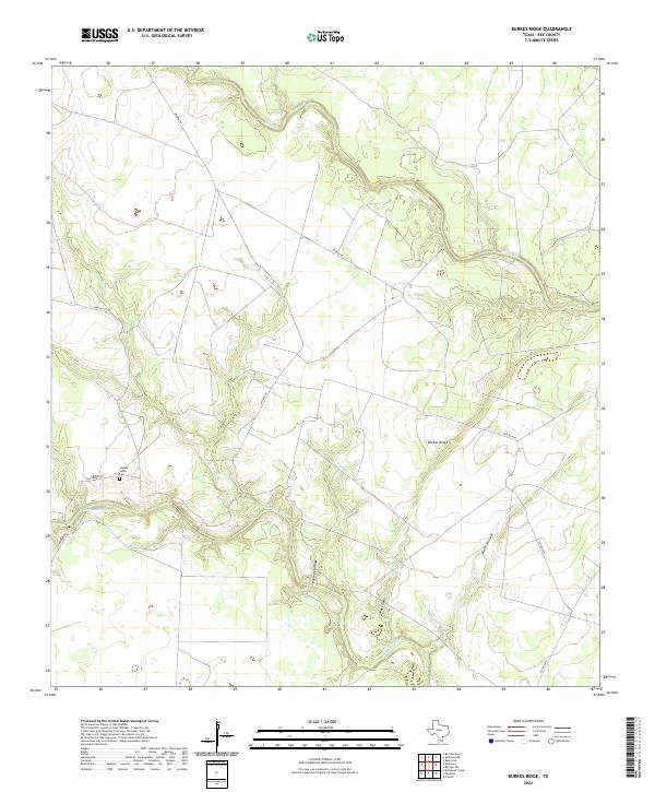 Burkes Ridge, TX — USGS 7.5-minute topo (2022)