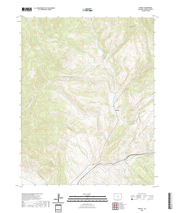 Russell, CO — USGS 7.5-minute topo (2022)
