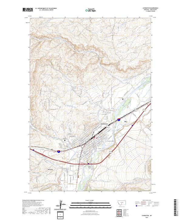 Livingston, MT — USGS 7.5-minute topo (2024)