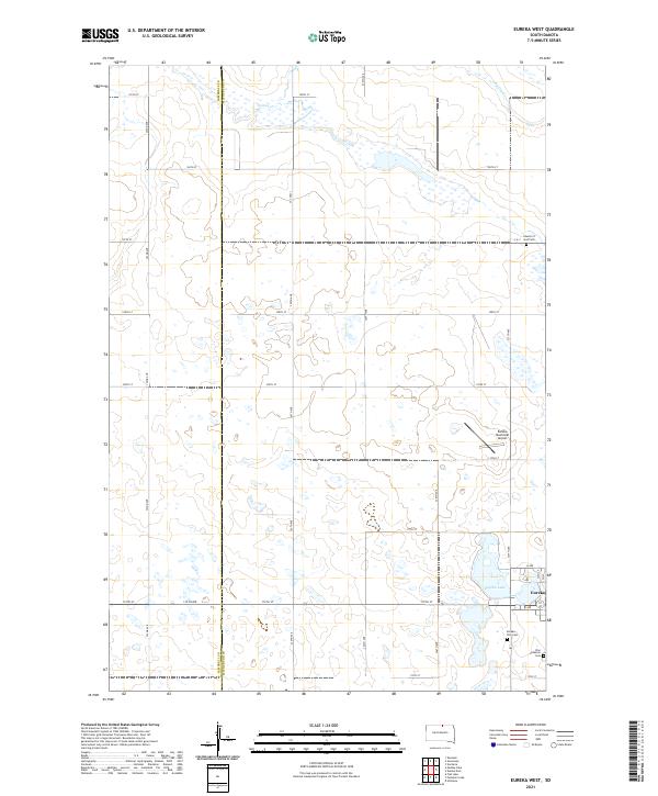 Eureka West, SD — USGS 7.5-minute topo (2021)