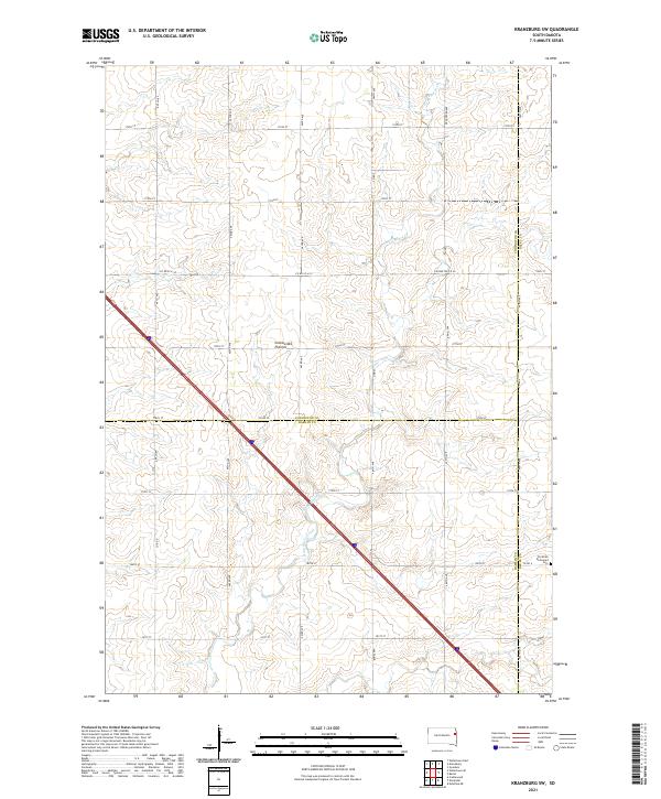 Kranzburg SW, SD — USGS 7.5-minute topo (2021)