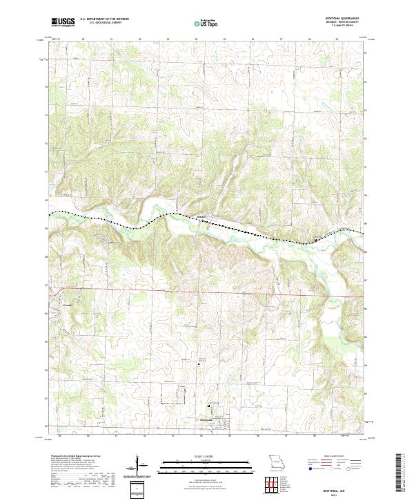 Newtonia, MO — USGS 7.5-minute topo (2021)