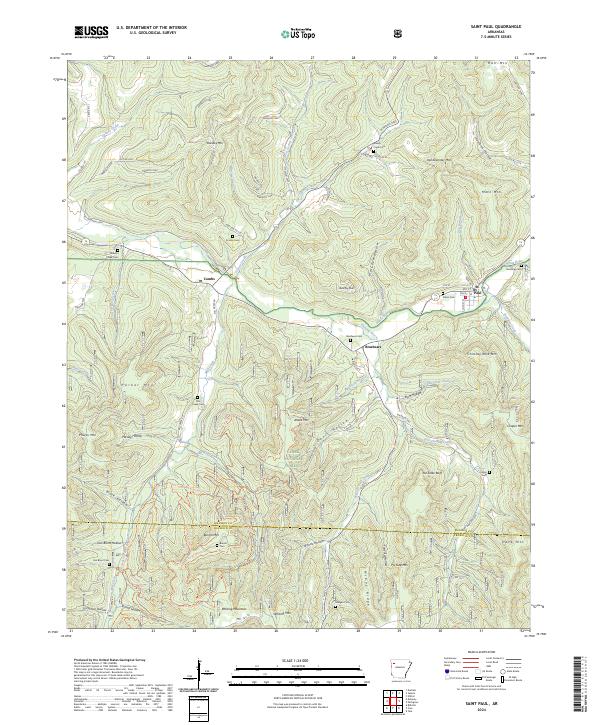 Saint Paul, AR — USGS 7.5-minute topo (2024)