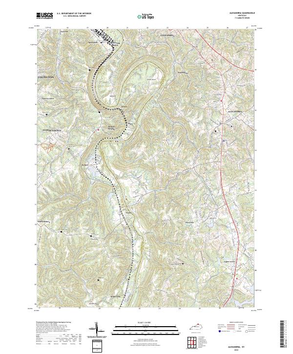 Alexandria, KY — USGS 7.5-minute topo (2022)