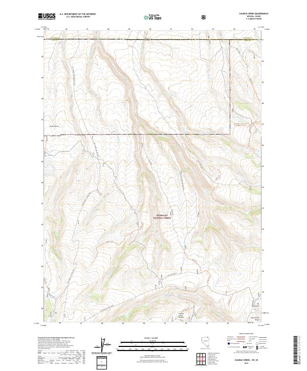Caudle Creek, NV-ID — USGS 7.5-minute topo (2021)