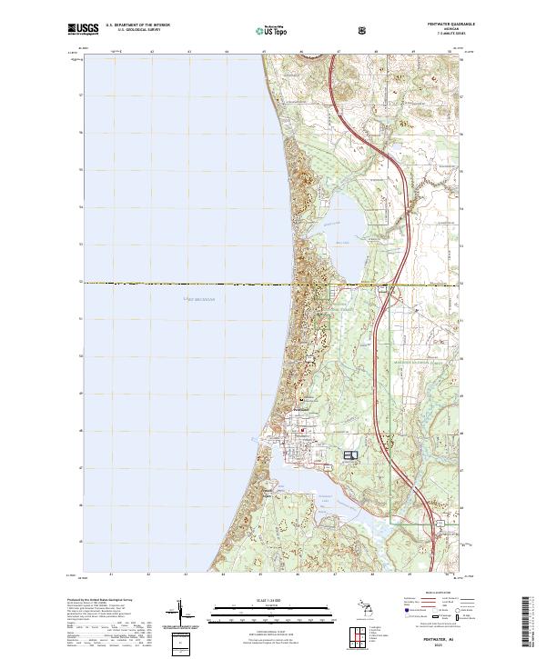 Pentwater, MI — USGS 7.5-minute topo (2023)