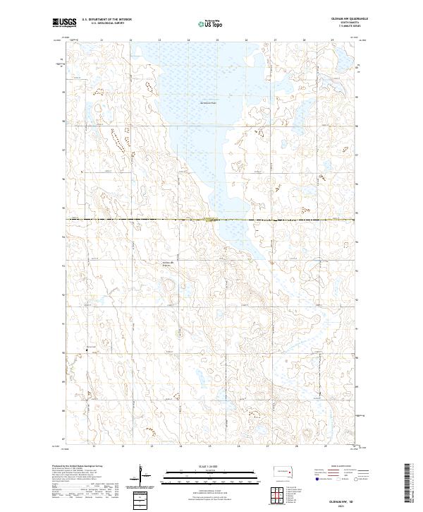 Oldham NW, SD — USGS 7.5-minute topo (2021)