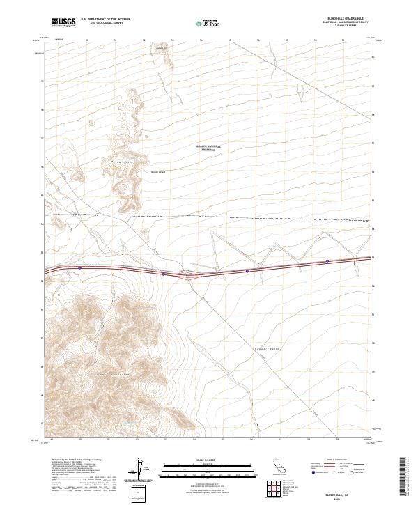 Blind Hills, CA — USGS 7.5-minute topo (2021)