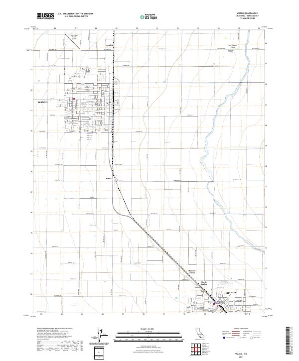 Wasco, CA — USGS 7.5-minute topo (2021)
