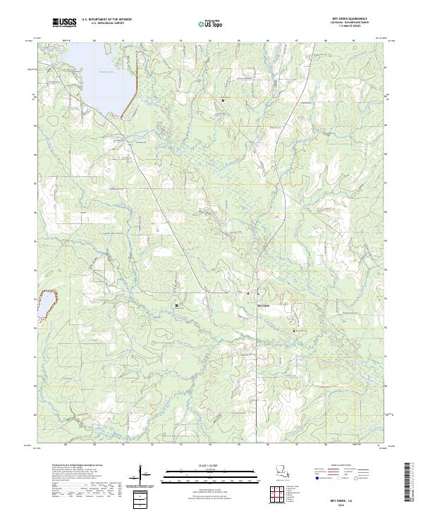 Dry Creek, LA — USGS 7.5-minute topo (2024)