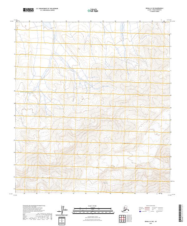 Denali A-3 NE, AK — USGS 7.5-minute topo (2023)