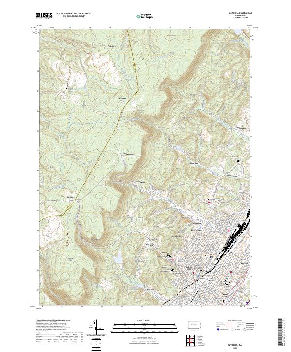Altoona, PA — USGS 7.5-minute topo (2023)
