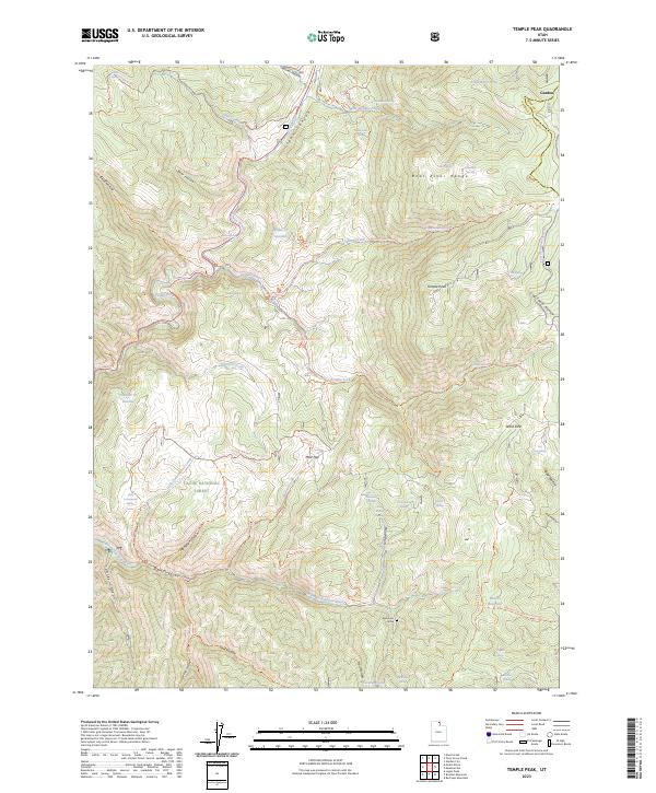 Temple Peak, UT — USGS 7.5-minute topo (2023)