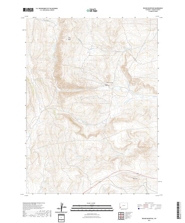 Round Mountain, WY — USGS 7.5-minute topo (2021)