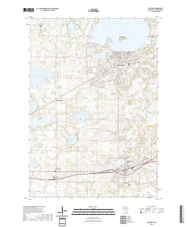 Waconia, MN — USGS 7.5-minute topo (2022)