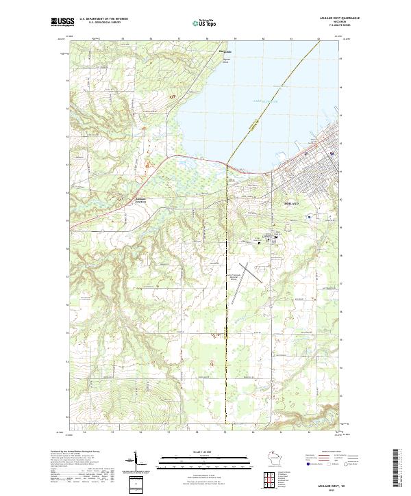 Ashland West, WI — USGS 7.5-minute topo (2022)