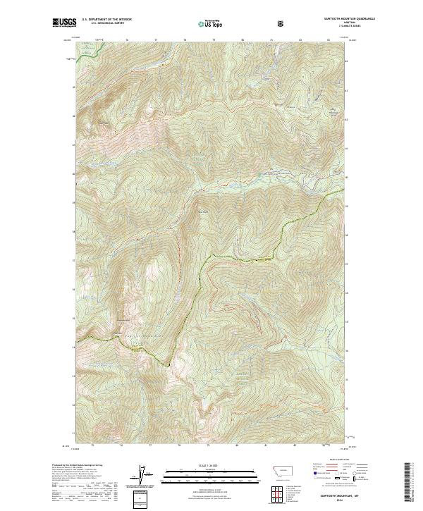 Sawtooth Mountain, MT — USGS 7.5-minute topo (2024)