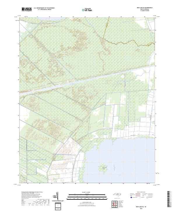 New Lake SE, NC — USGS 7.5-minute topo (2022)