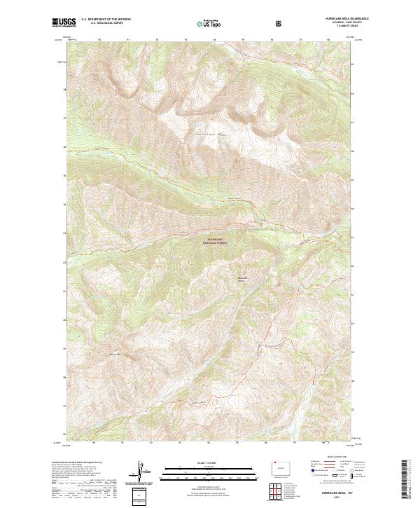 Hurricane Mesa, WY — USGS 7.5-minute topo (2021)